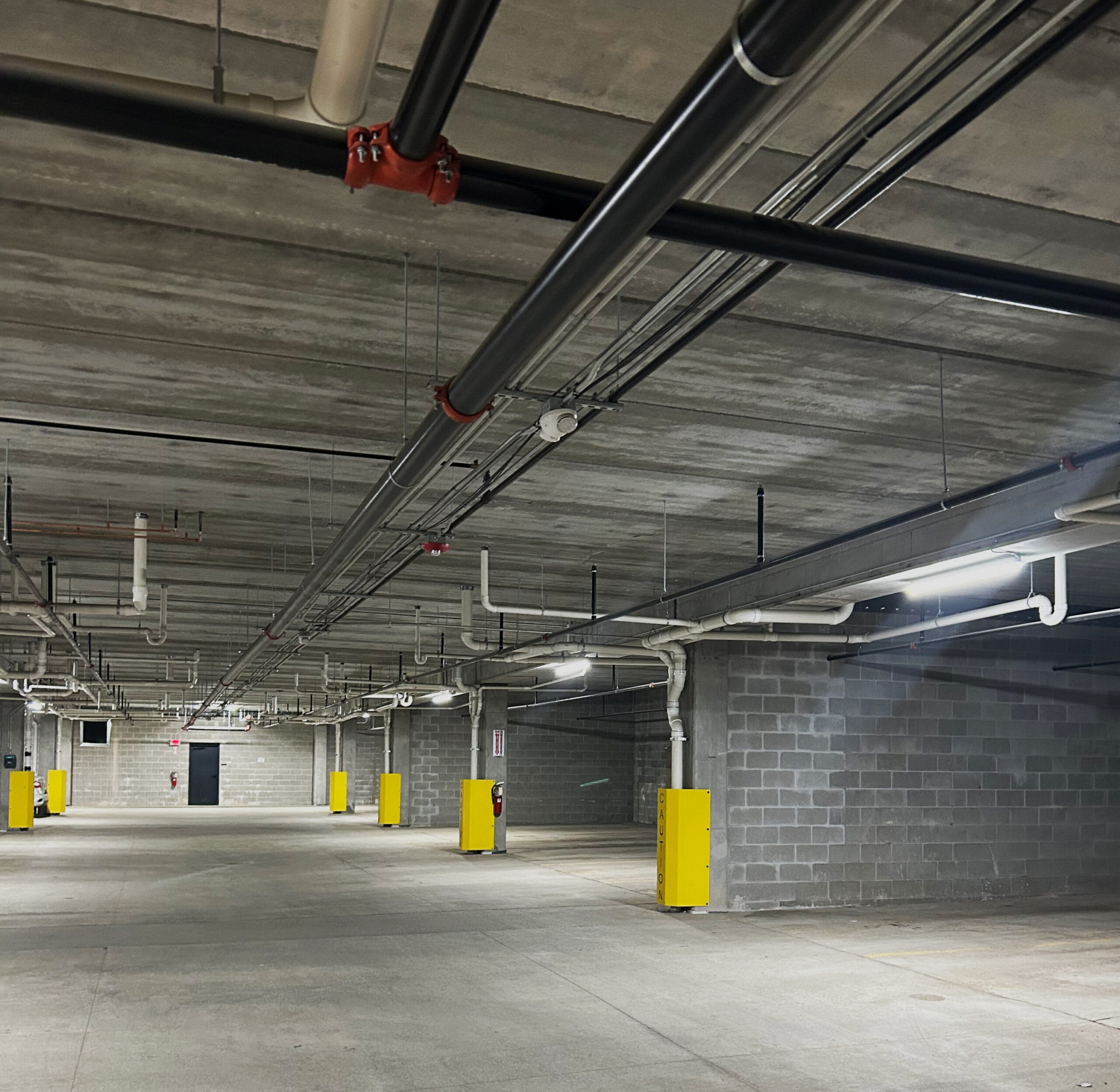 parking garage electric lighting installation